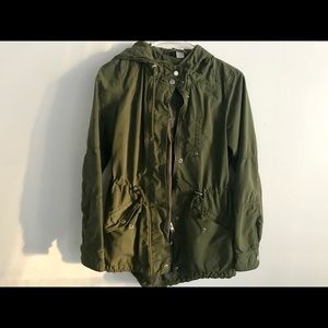 Army Green Jacket Button Up/ Hooded